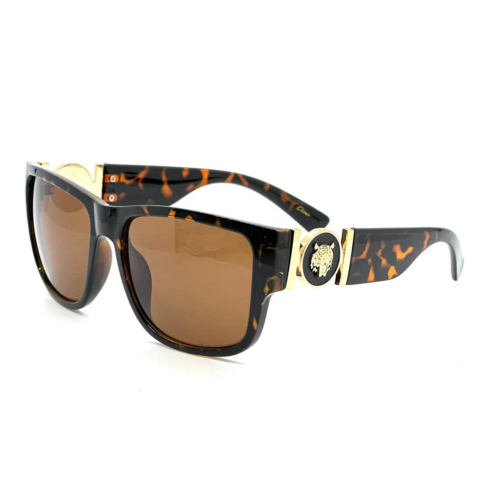 Men's Tortoise Sunglasses Brown Lens Fashion Shades Street Hip Hop Wear‎ Lentes
